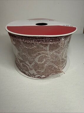 Celebrate It Metallic Lace Ribbon - Rose